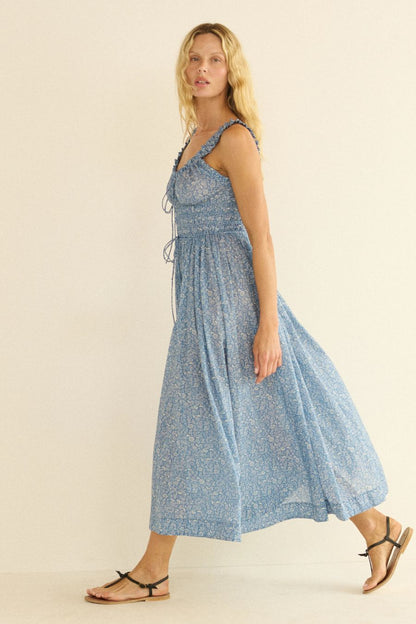 Emmaretta Dress in Blue Garden Bloom