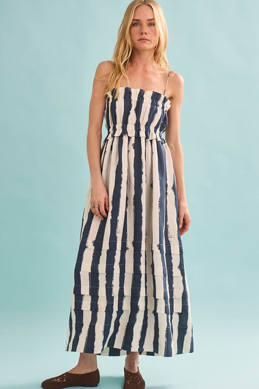 Larkin Dress in Lighthouse Stripe Navy