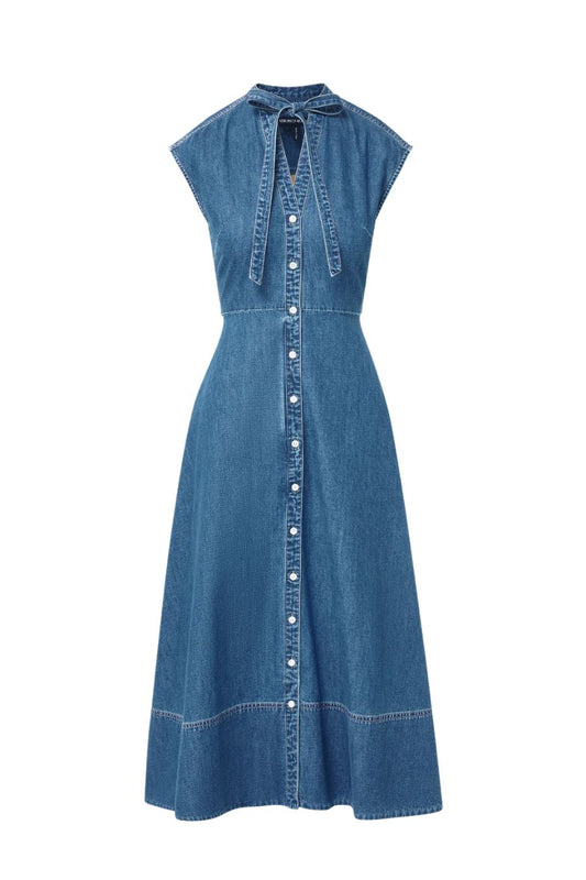 Honora Denim Midi Shirtdress in Serendpity