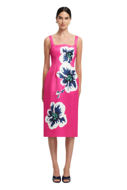 Larissa Midi Dress in Orchid Print
