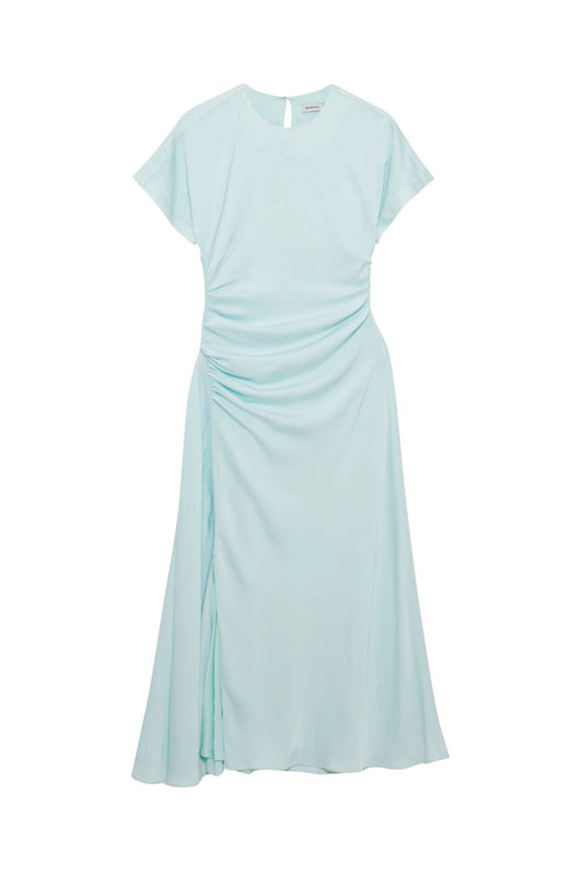 Marabella Satin Midi Dress in Sky Blue