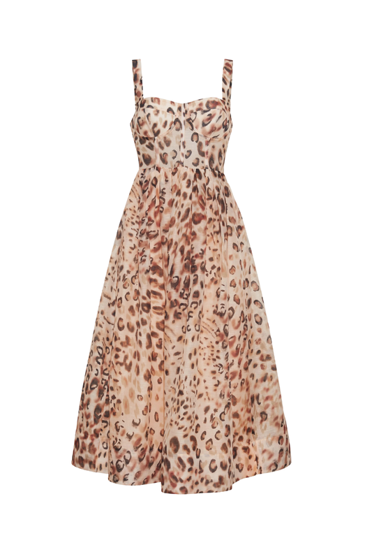 Phoebe Dress in Cheetah Blush