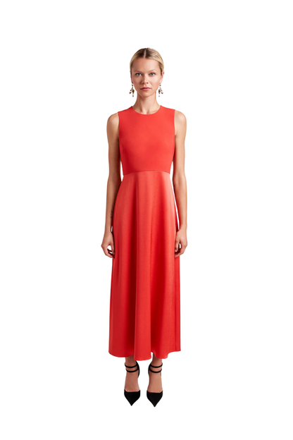 Allina Dress in Tomato Red