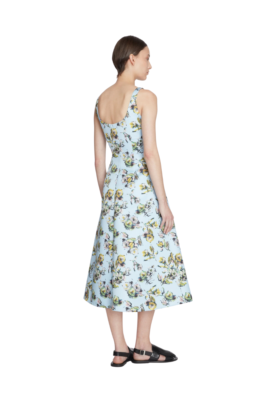 Abella Dress In Yellow & Green Floral Print