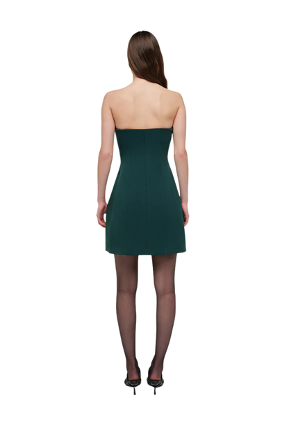 Devin Bustier Mini Dress in Emerald