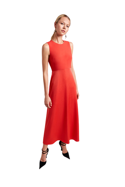 Allina Dress in Tomato Red