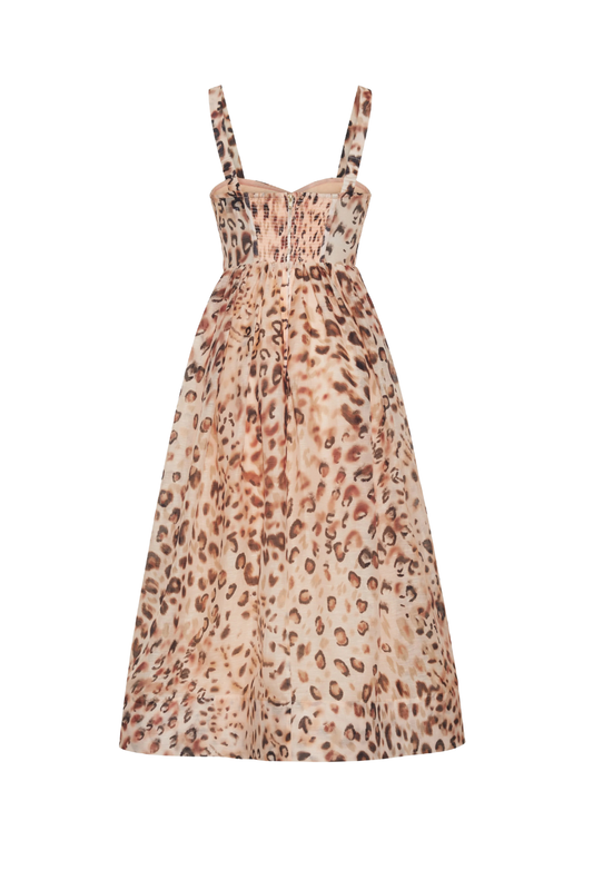 Phoebe Dress in Cheetah Blush