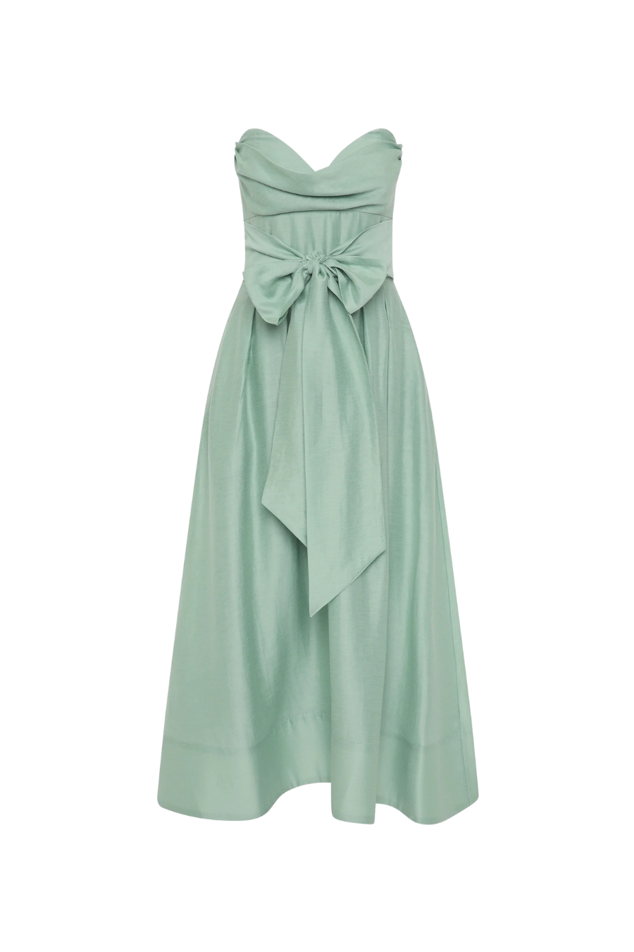 Serenity Strapless Midi Dress in Sage
