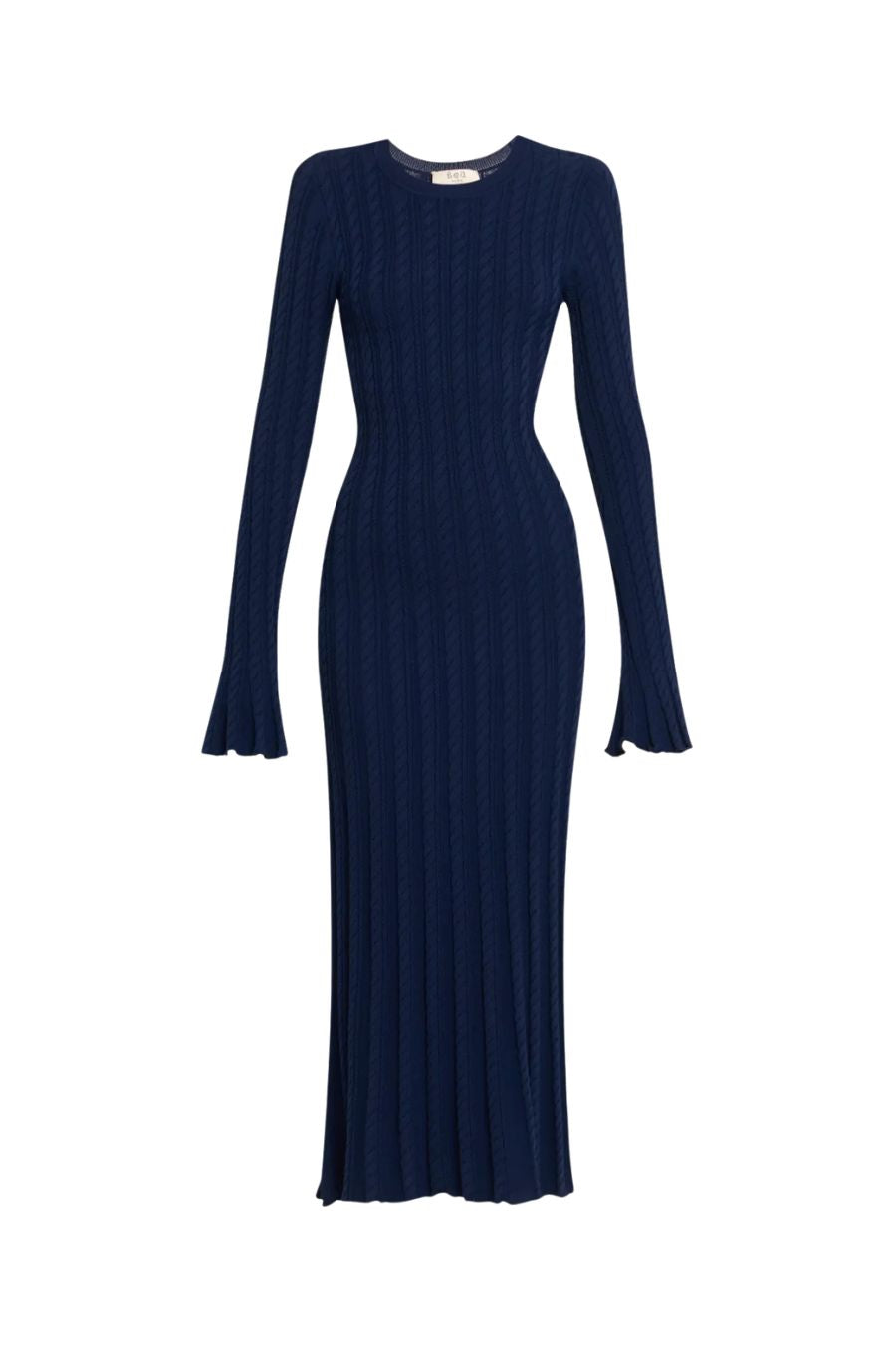Rhea Knit Midi Dress in Navy