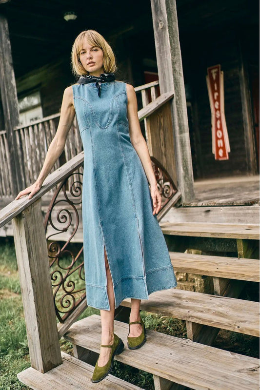 Sedona Dress in Vintage Denim
