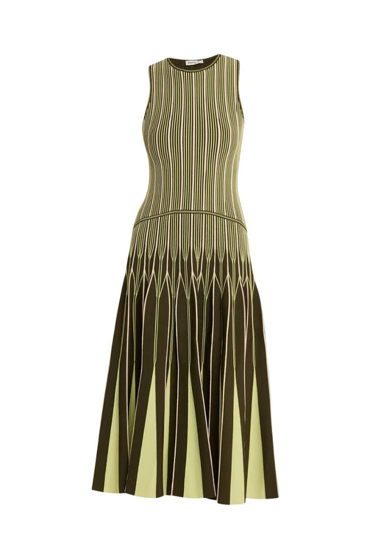Oaklen Midi Dress in Pine Green