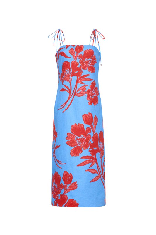 Chelsea Dress in Flora Shadow Sky