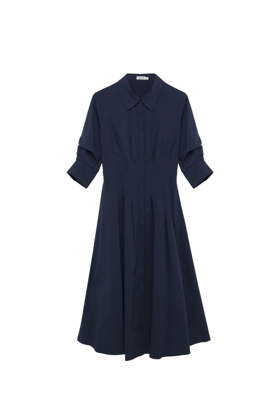 Jazz Pintuck Midi Dress in Midnight