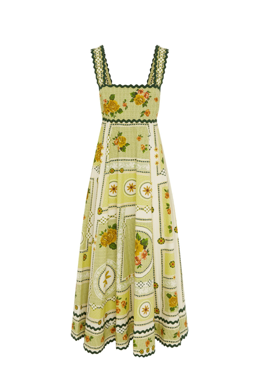 Dixie Cotton Midi Dress in Citrus