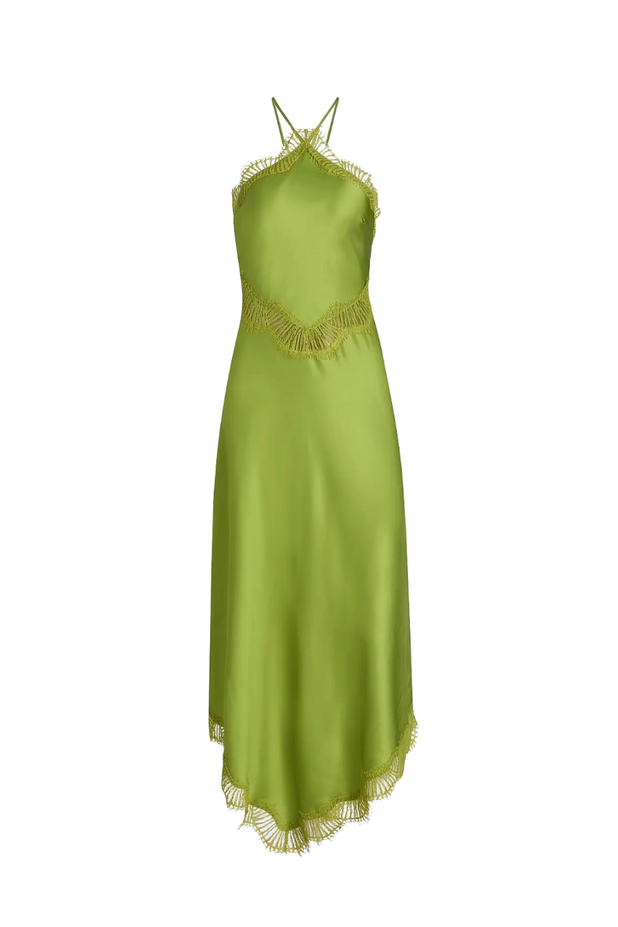Lucia Satin and Lace Midi Dress