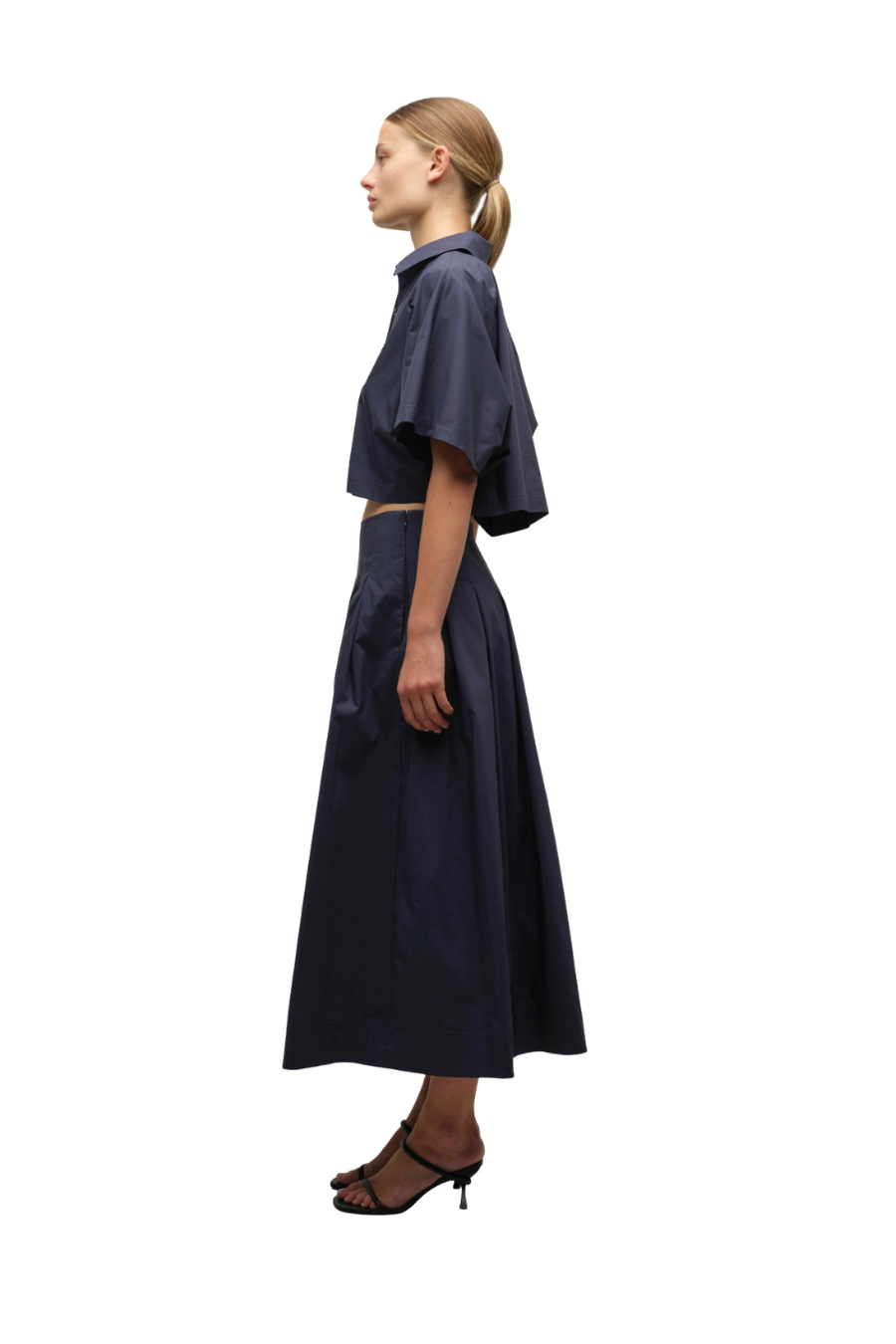 Elora Midi Skirt in Midnight