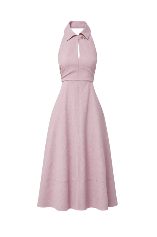 Mackey Seersucker Halter Midi Dress
