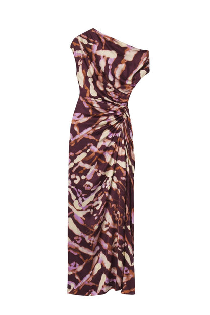 Poppy Satin Gown in Plum/Violet