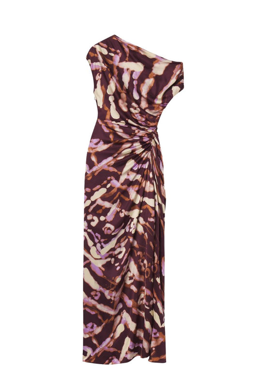 Poppy Satin Gown in Plum/Violet