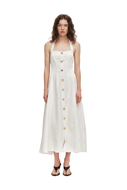 Monroe Halter Midi Dress in Ivory