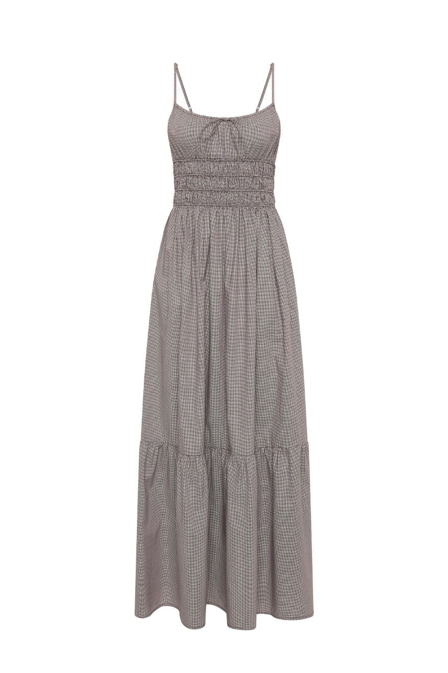 Sofie Maxi Dress Hanne Gingham Espresso