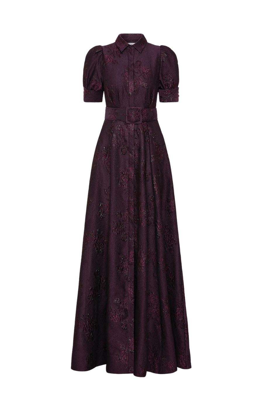 Afina Short Sleeve Gown in Blackberry