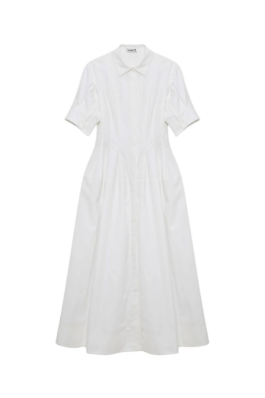 Mollie Shirt Dress in White