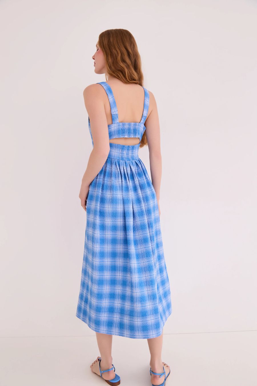 Clover Dress in Blue Plaid