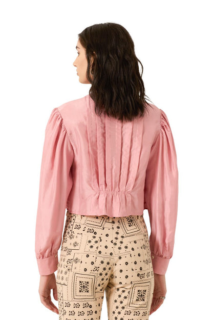 Ryland Desert Rose Silk Shirt in Pink