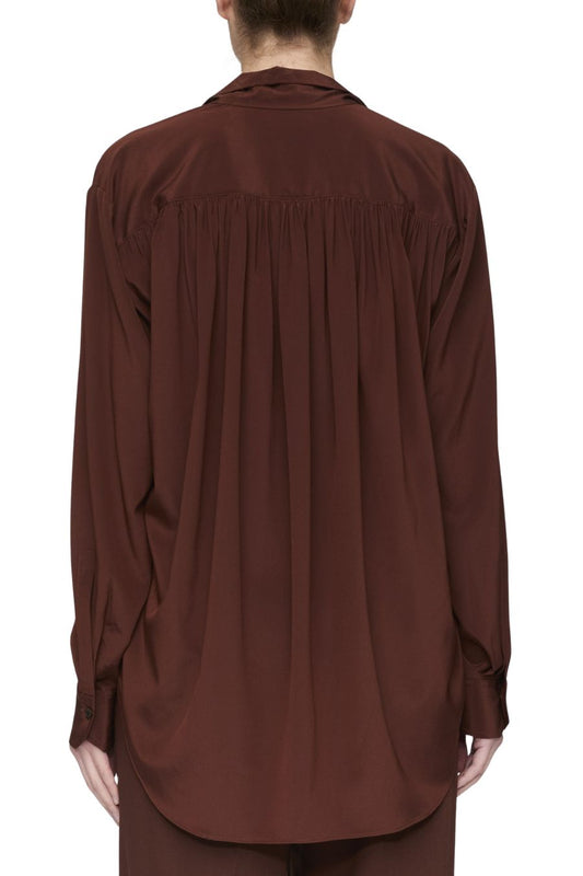 Vivi Silk Top in Brunette