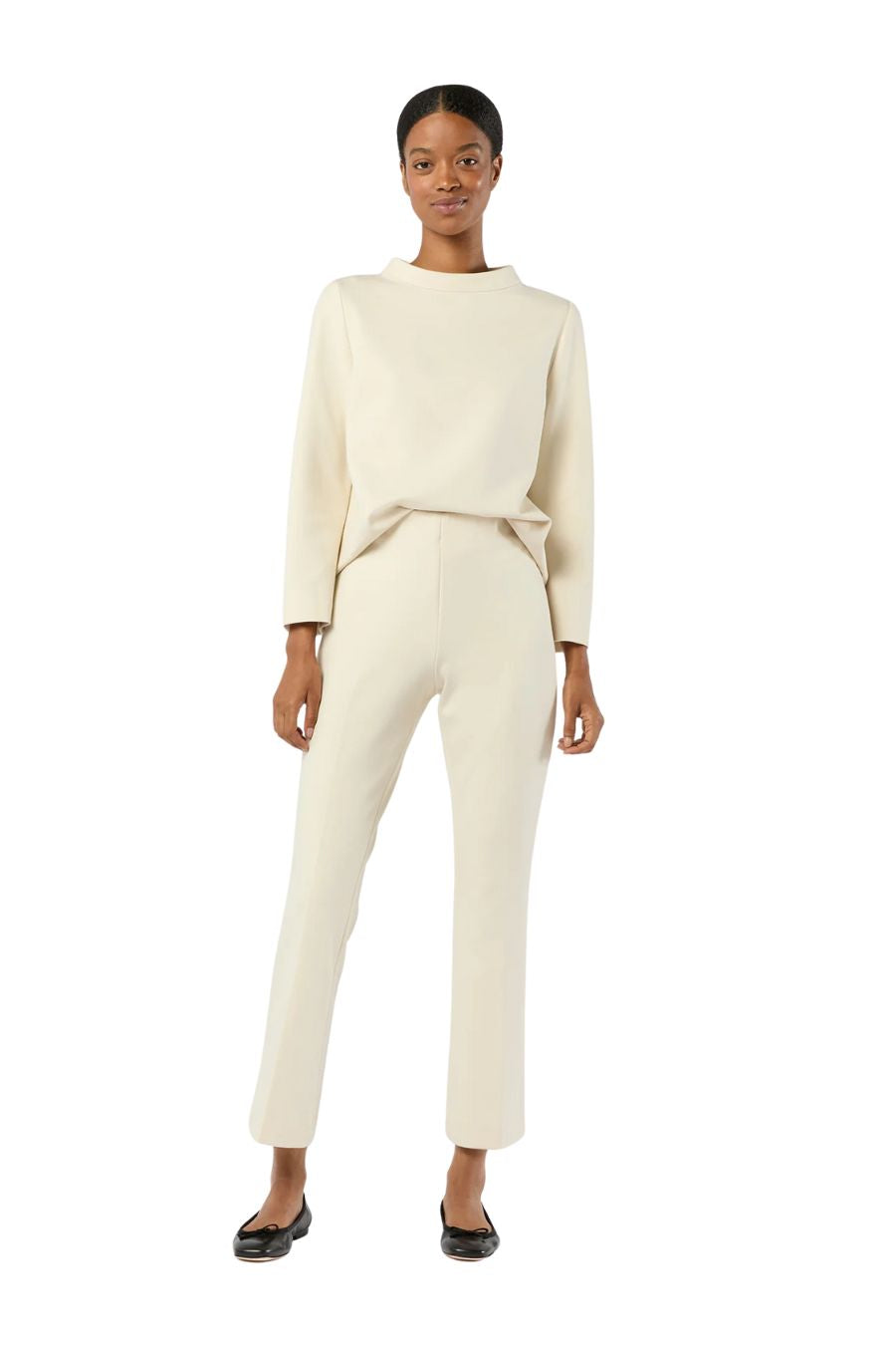 Faye Flare Cropped Pant in Bisque
