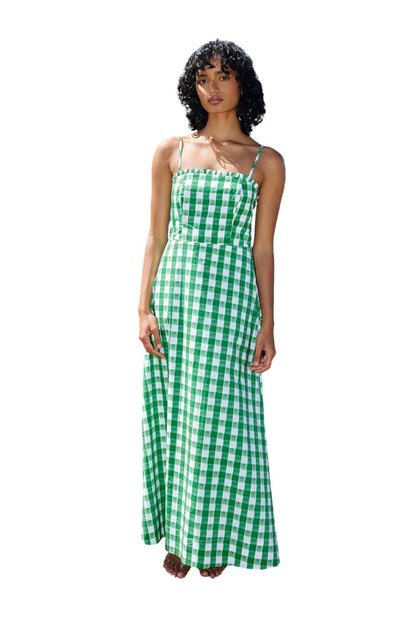 Molly Dress in Leaf Gingham