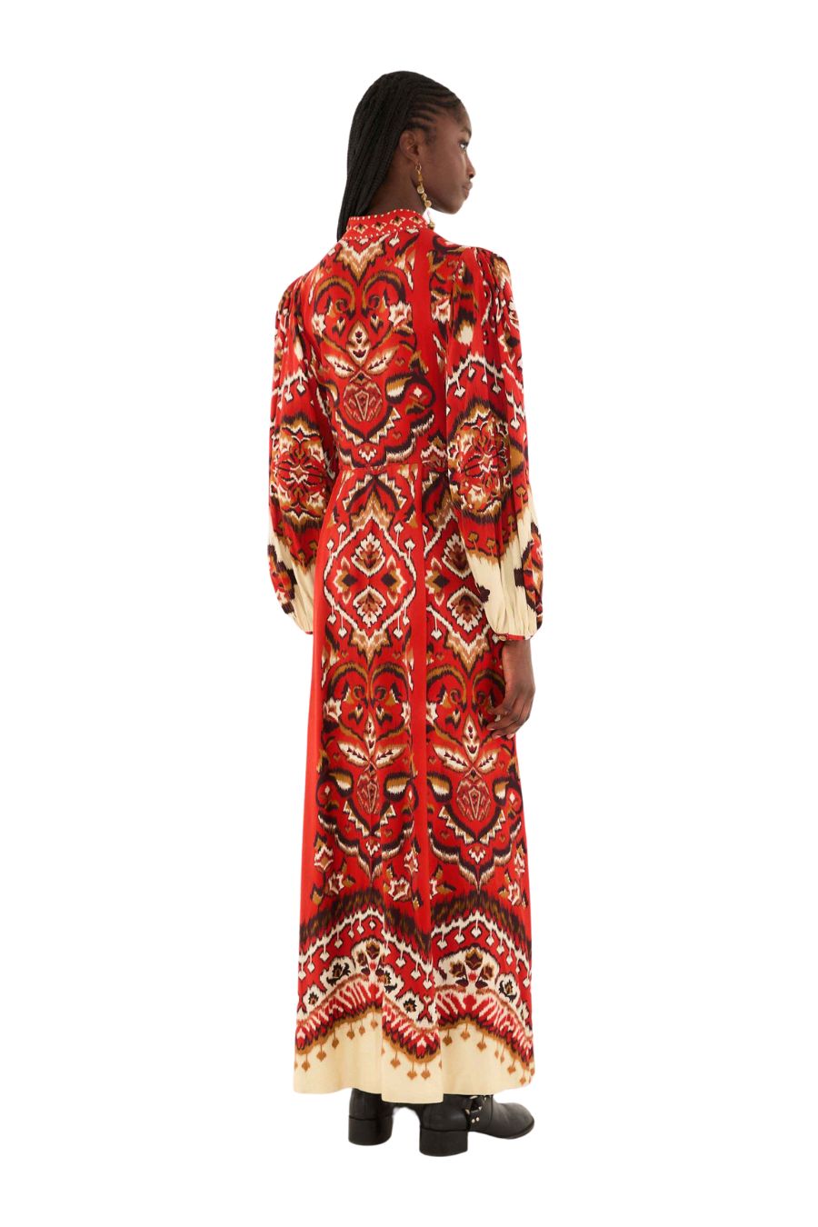 Cream Ainika Pineapple Ikat Maxi Dress