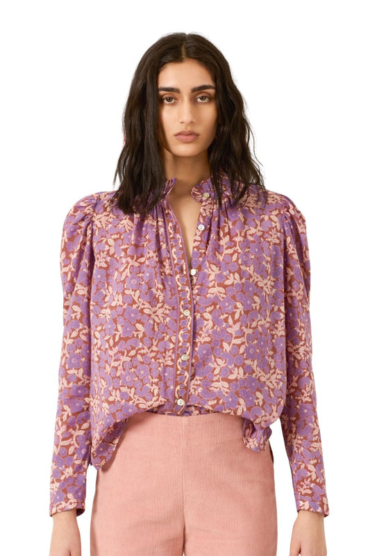 Artemis Twilight Floral Shirt in Purple