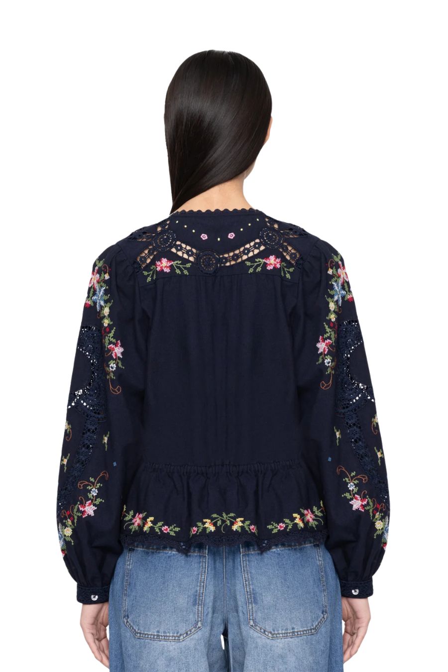 Edwina L/S Top in Navy