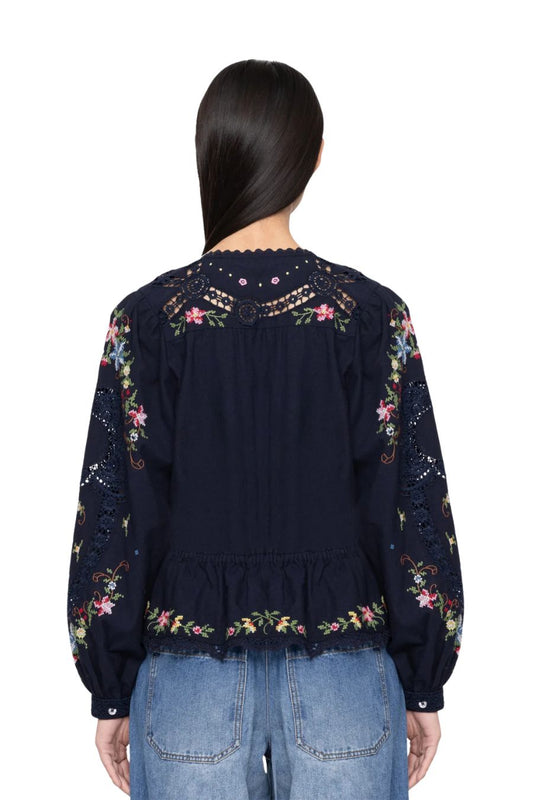 Edwina L/S Top in Navy