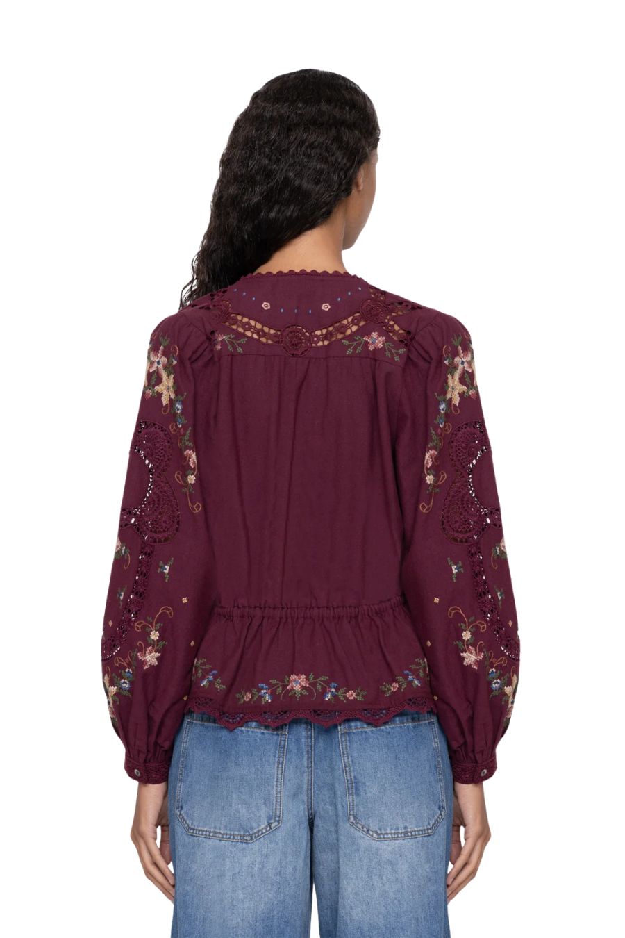 Edwina L/S Top in Burgundy