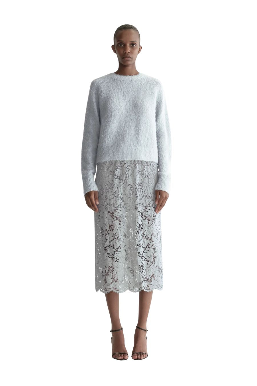 Frankie Brushed Alpaca Sweater in Slate Blue