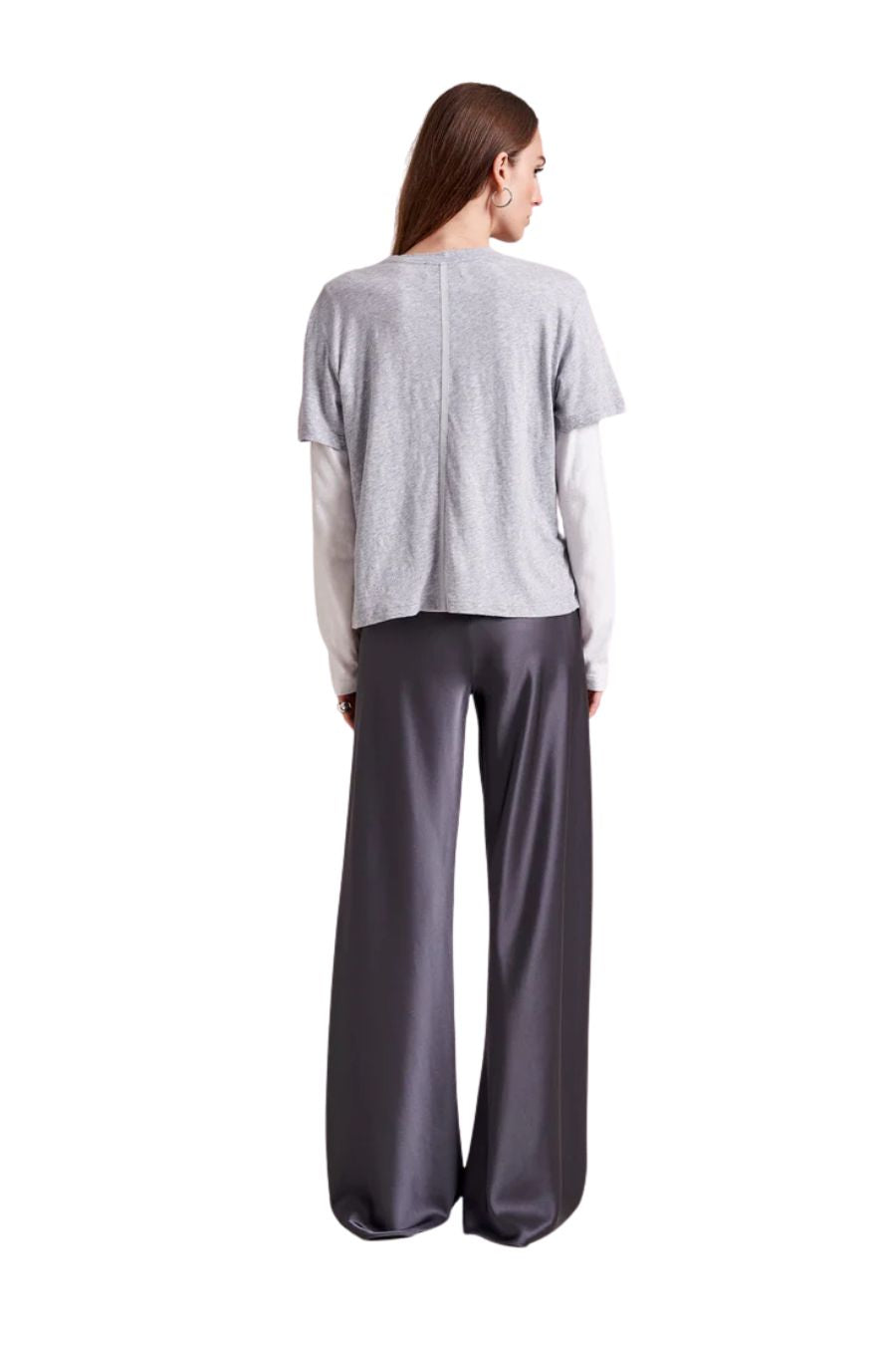Colby Pant in Gunmetal Satin