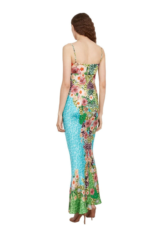 Renee Long Dress in Plumeria Trellace