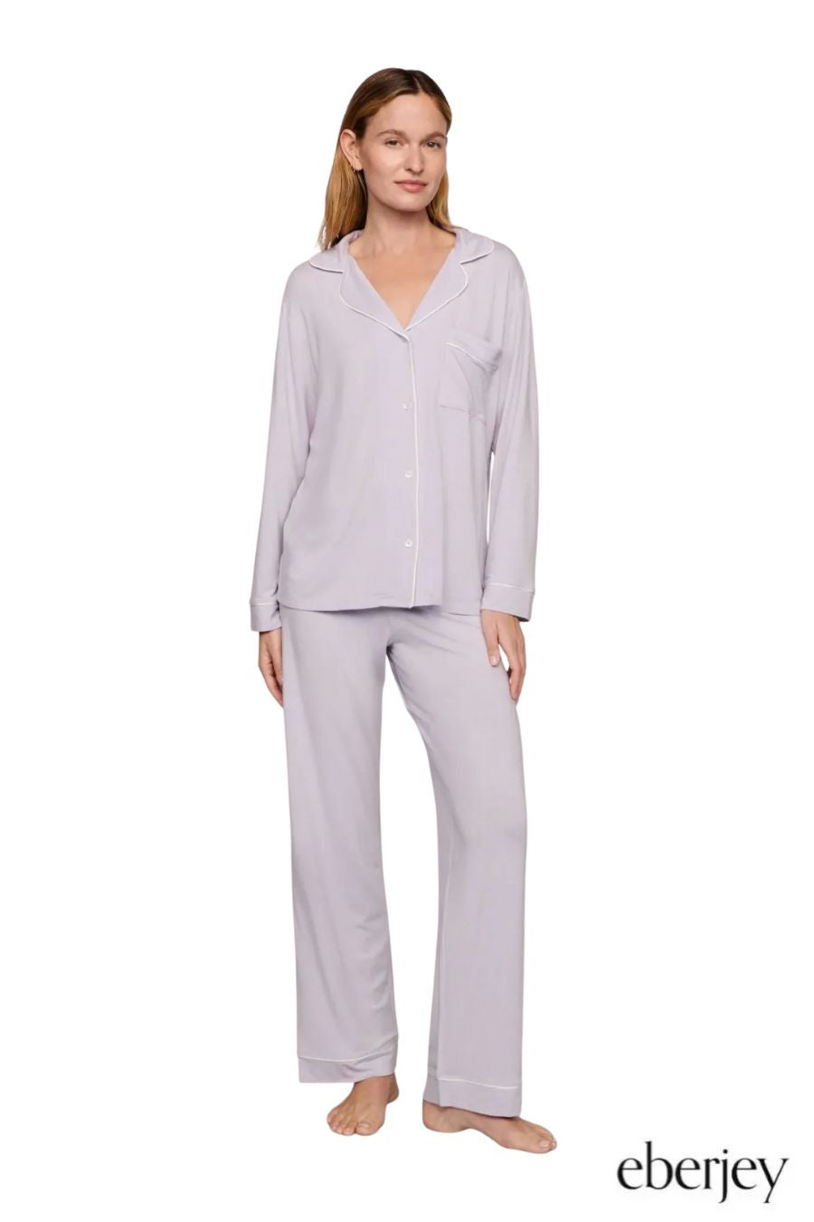 Gisele TENCEL™ Modal Long PJ Set in Thistle/Ivory