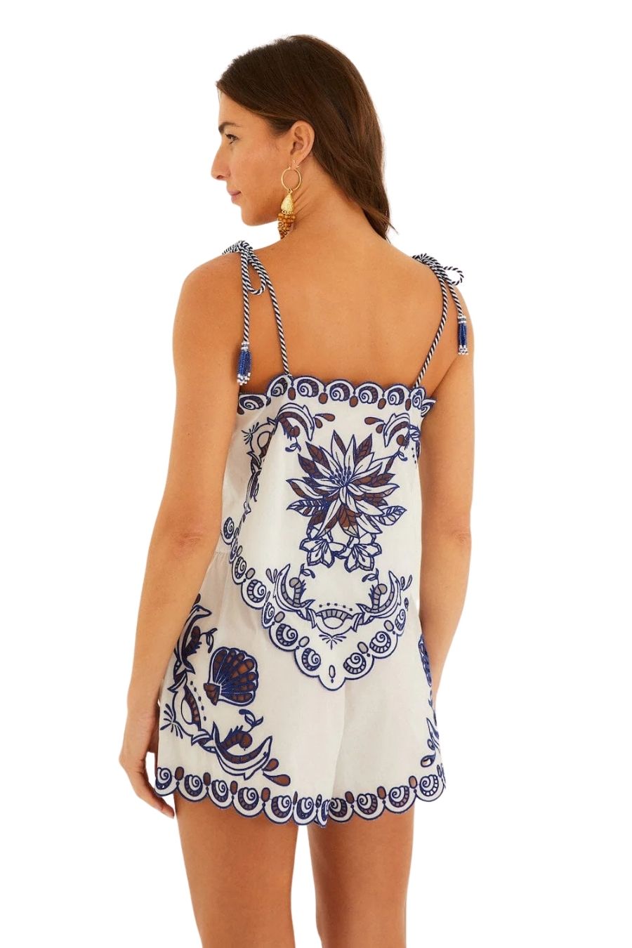 Off-White Garden Tiles Tassels Richelieu Blouse