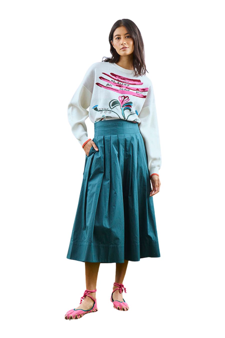 Maison Skirt in Petrol Green