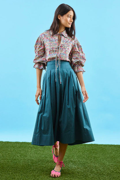Maison Skirt in Petrol Green
