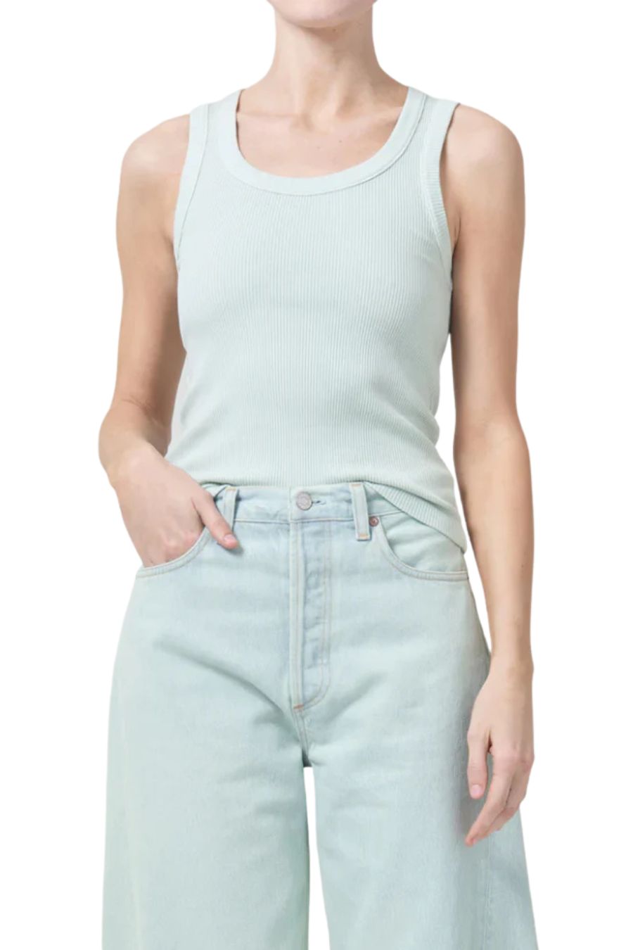 Poppy Tank in Mint Cream