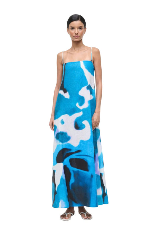 Laura Linen Dress in Blue Haze