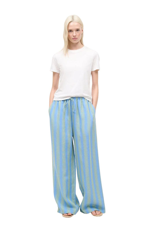 Mateo Linen Pant in Seaport Stripe