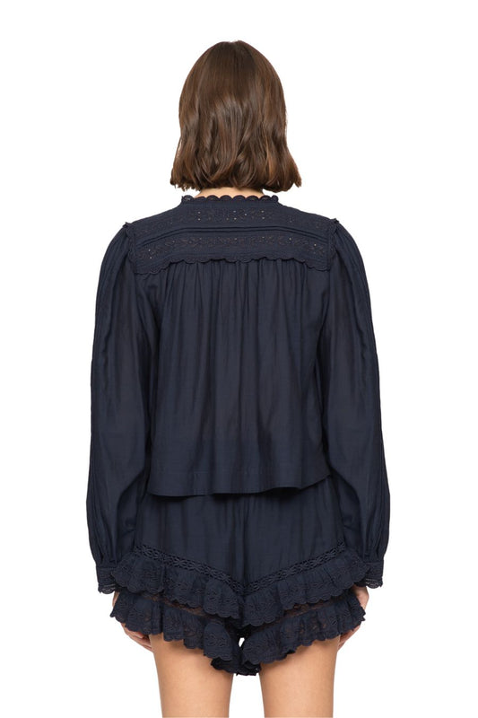 Eliza L/S Top in Navy