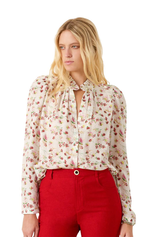 Artemis Wild Garden Shirt in White