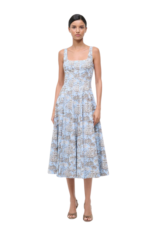 Wells Dress in Sky Toile